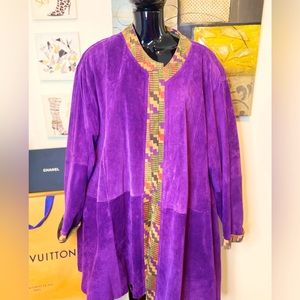 ***Plus Size Suede*** Afro-Centric Coat.